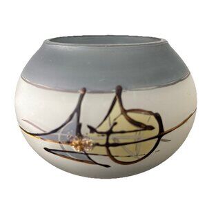 Vintage Holmegaard Denmark Atlantis Art Glass Tea Light Unsigned 3.5” x 4”-READ!